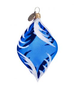 Ornament brad sticla, model con albastru