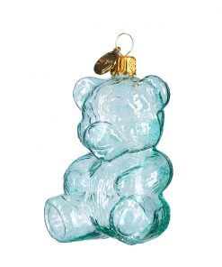 Ornament brad sticla, model ursulet baby blue